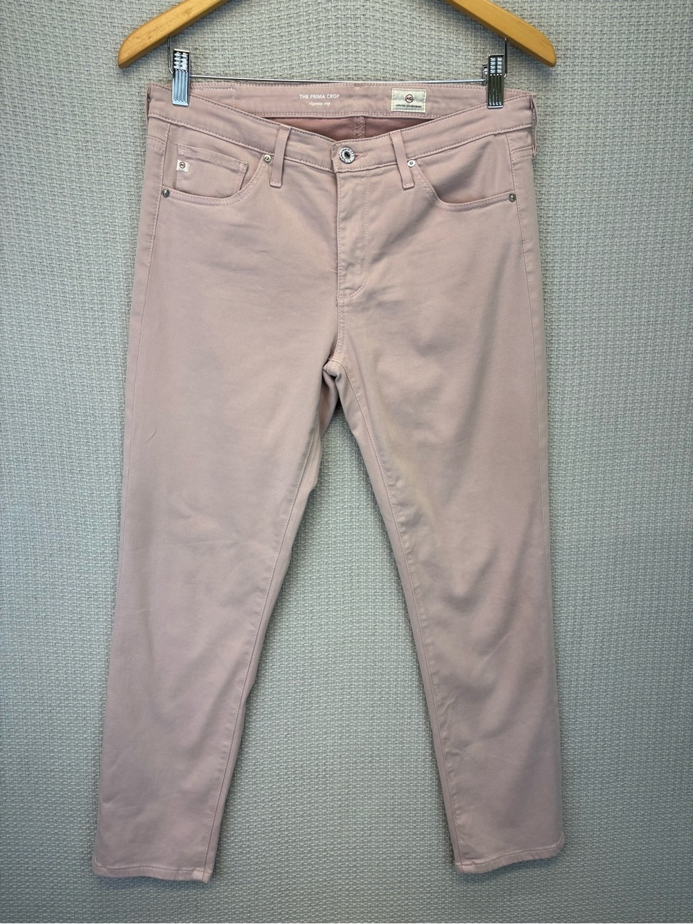 AG Adriano Goldschmied The Prima Crop High-Rise Crop Jeans Womens 29 R Pink